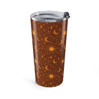 Celestial Sun & Moon 20oz Tumbler — Rust Brown Boho Astrology Travel Mug