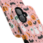 Halloween Cute Pattern Phone Case — Pink Ghosts, Pumpkins & Bats Magnetic Impact-Resistant
