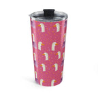 20oz Cute Duck Pattern Tumbler — Pink Bird Travel Cup
