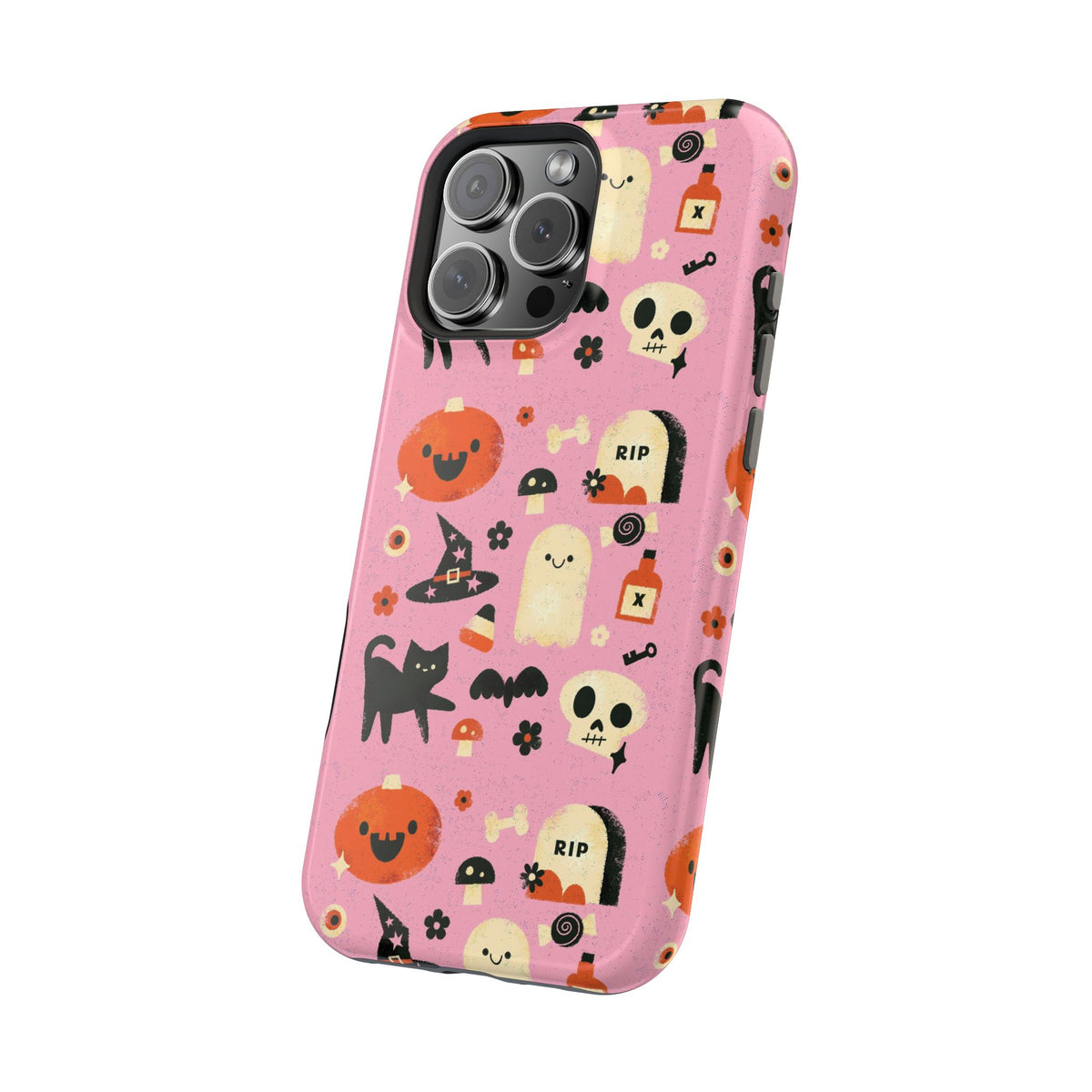 Cute Pink Halloween Magnetic Impact Phone Case — Ghosts, Pumpkins & Skulls