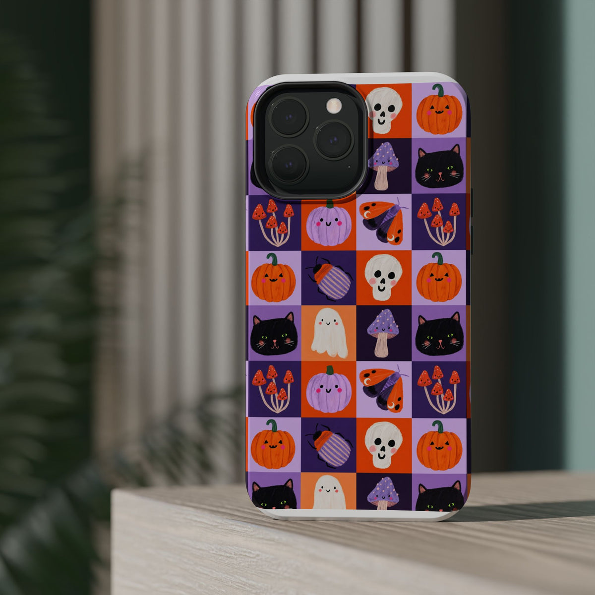 Halloween Pattern Magnetic Impact-Resistant Phone Case — Cute Pumpkins, Cats & Ghosts