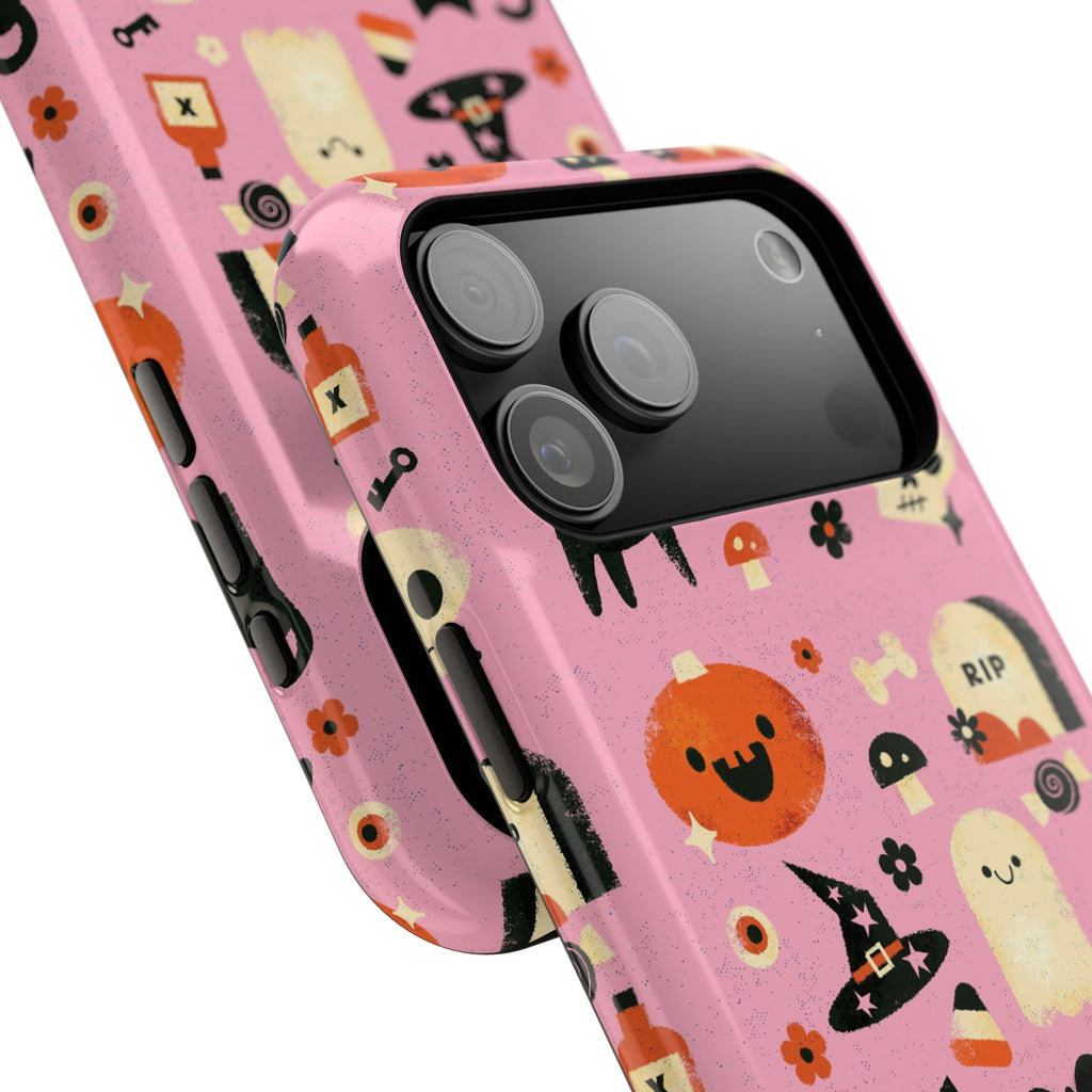 Cute Pink Halloween Magnetic Impact Phone Case — Ghosts, Pumpkins & Skulls