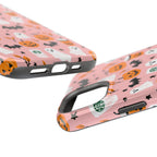 Halloween Cute Pattern Phone Case — Pink Ghosts, Pumpkins & Bats Magnetic Impact-Resistant