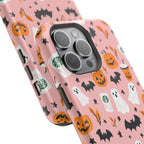 Halloween Cute Pattern Phone Case — Pink Ghosts, Pumpkins & Bats Magnetic Impact-Resistant