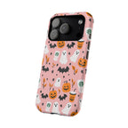 Halloween Cute Pattern Phone Case — Pink Ghosts, Pumpkins & Bats Magnetic Impact-Resistant
