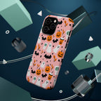 Halloween Cute Pattern Phone Case — Pink Ghosts, Pumpkins & Bats Magnetic Impact-Resistant