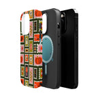 Halloween Stamp Pattern Phone Case — Cute Spooky Icons Magnetic Impact-Resistant Case