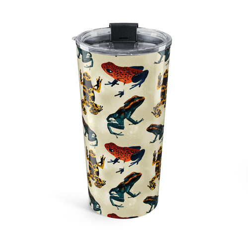 20oz Costa Rican Frog Pattern Tumbler — Colorful Poison Dart Frog Travel Cup