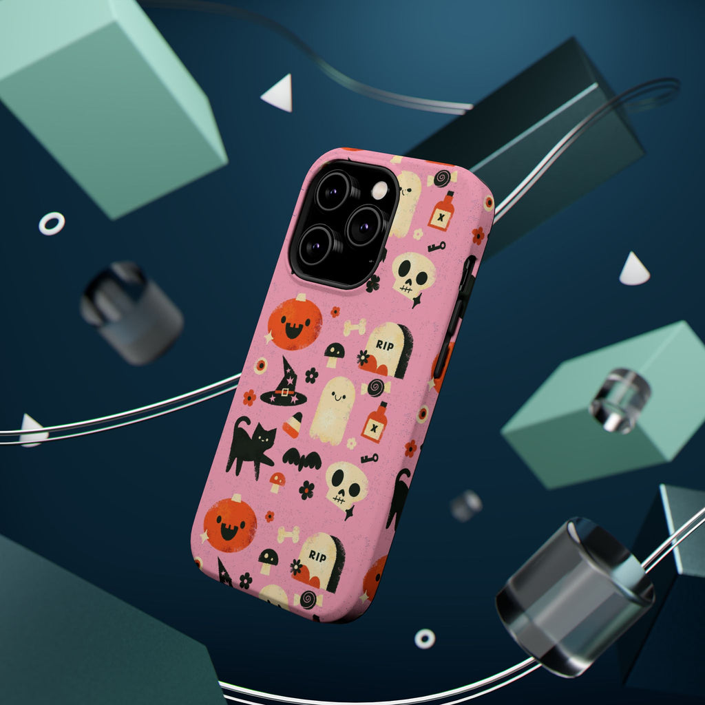 Cute Pink Halloween Magnetic Impact Phone Case — Ghosts, Pumpkins & Skulls