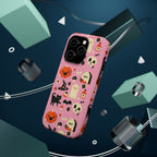 Cute Pink Halloween Magnetic Impact Phone Case — Ghosts, Pumpkins & Skulls