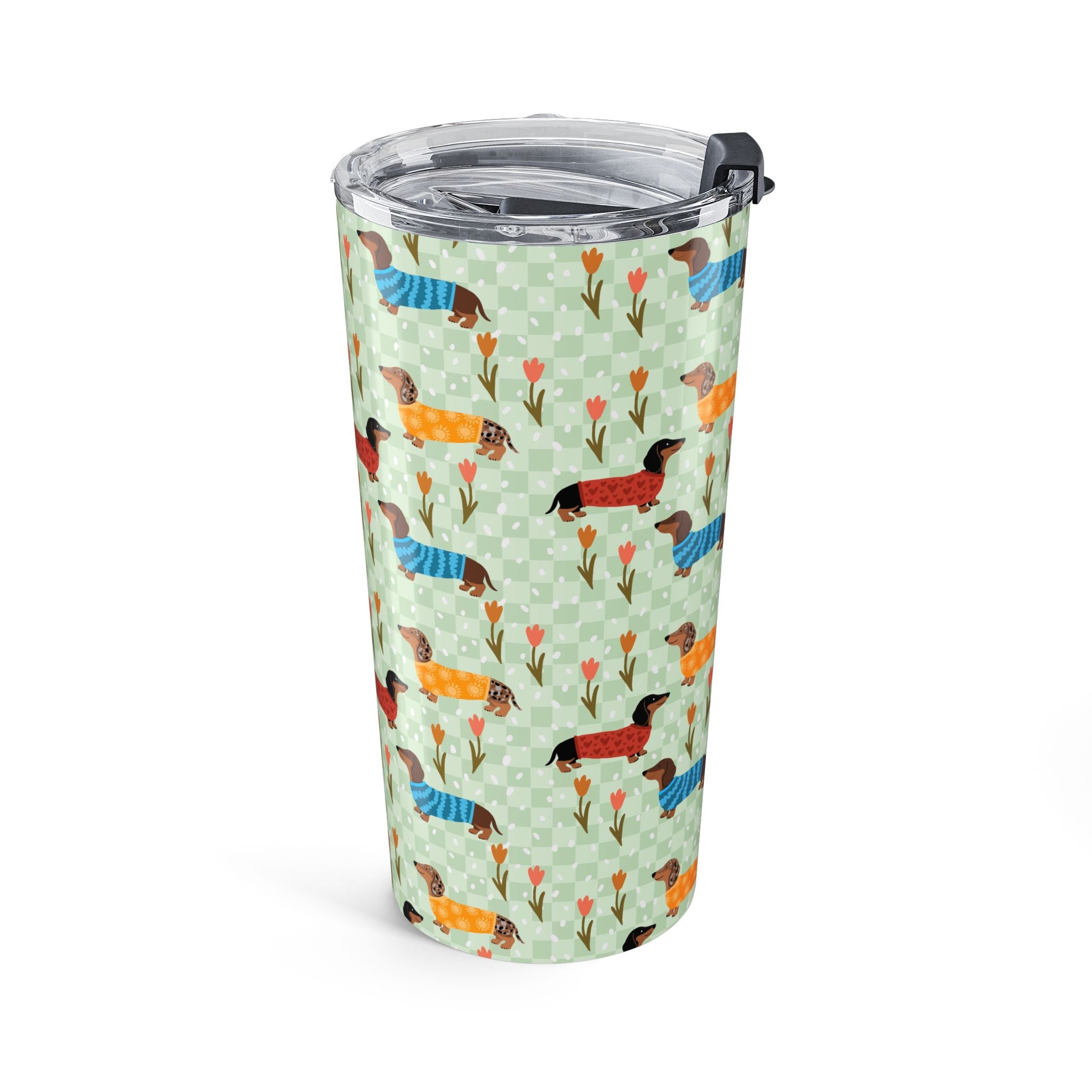 20oz Dachshund Pattern– Colorful Wiener Dog Travel Cup