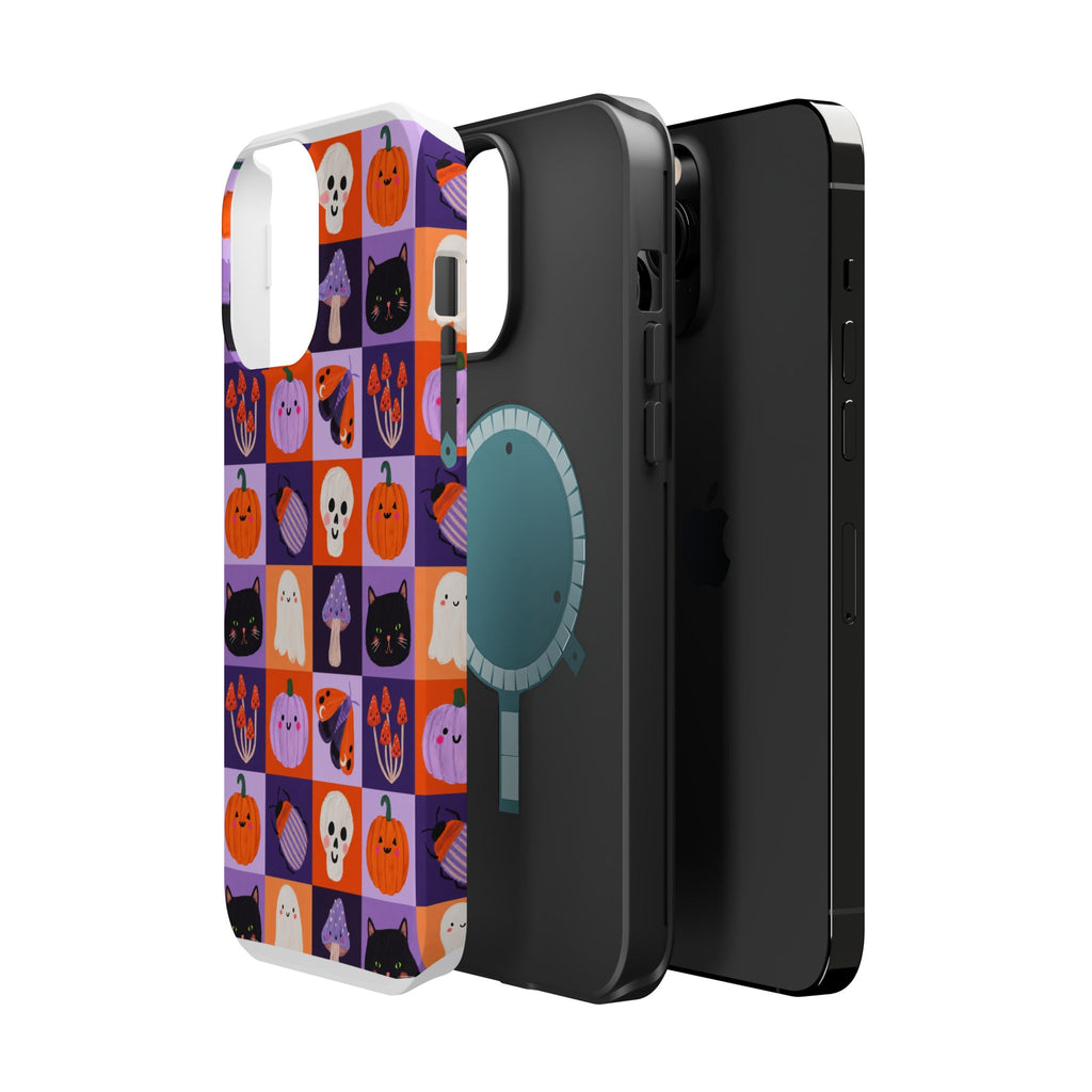 Halloween Pattern Magnetic Impact-Resistant Phone Case — Cute Pumpkins, Cats & Ghosts