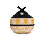 Sunburst Mosaic Backpack – Boho Yellow Sun Pattern School & Travel Bag