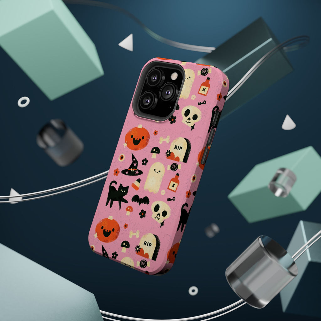Cute Pink Halloween Magnetic Impact Phone Case — Ghosts, Pumpkins & Skulls