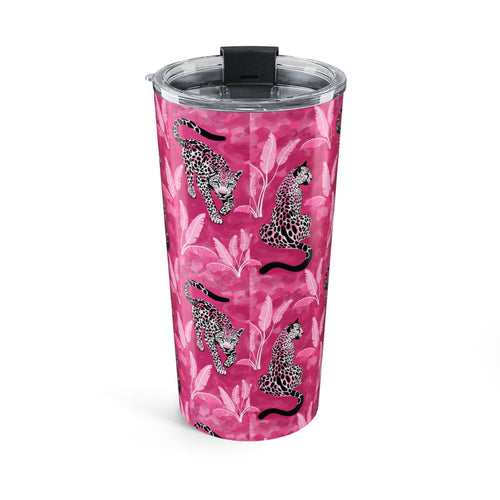 20oz Jaguar Print Tumbler — Pink Floral Insulated Travel Cup