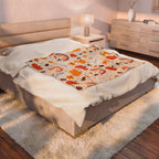 Autumn Pumpkin Rainbow Velveteen Plush Blanket — Cozy Fall Throw