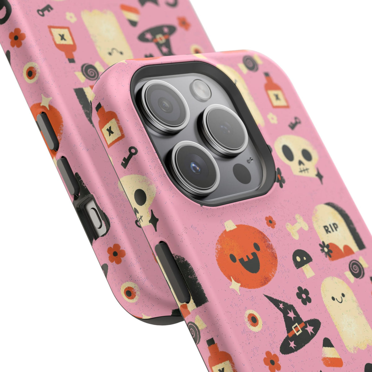 Cute Pink Halloween Magnetic Impact Phone Case — Ghosts, Pumpkins & Skulls