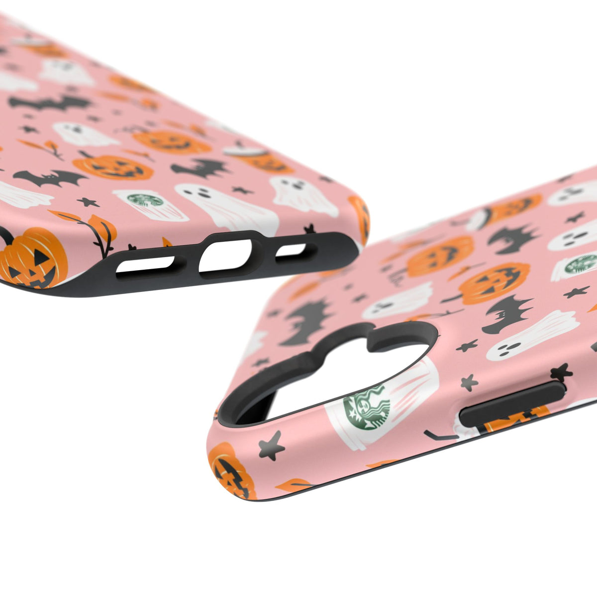 Halloween Cute Pattern Phone Case — Pink Ghosts, Pumpkins & Bats Magnetic Impact-Resistant