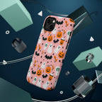 Halloween Cute Pattern Phone Case — Pink Ghosts, Pumpkins & Bats Magnetic Impact-Resistant