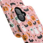 Halloween Cute Pattern Phone Case — Pink Ghosts, Pumpkins & Bats Magnetic Impact-Resistant