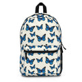 Blue Butterfly Pattern Backpack — Floral Nature School Bag