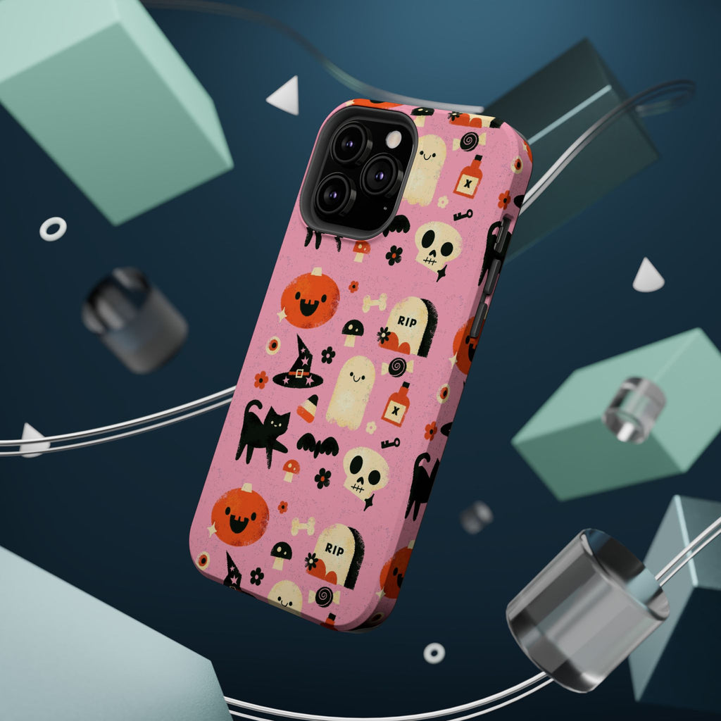Cute Pink Halloween Magnetic Impact Phone Case — Ghosts, Pumpkins & Skulls