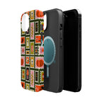 Halloween Stamp Pattern Phone Case — Cute Spooky Icons Magnetic Impact-Resistant Case