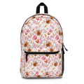 Bee Floral Backpack — Cute Pink Bees & Leaves School Bag