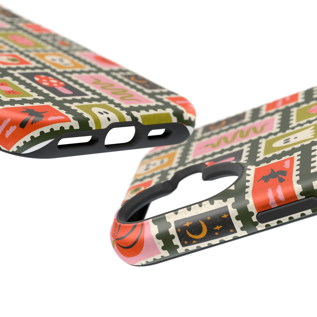 Halloween Stamp Pattern Phone Case — Cute Spooky Icons Magnetic Impact-Resistant Case