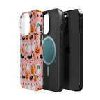 Halloween Cute Pattern Phone Case — Pink Ghosts, Pumpkins & Bats Magnetic Impact-Resistant