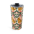 20oz Tiger Pattern Tumbler — Floral Vintage-Inspired Insulated Travel Cup