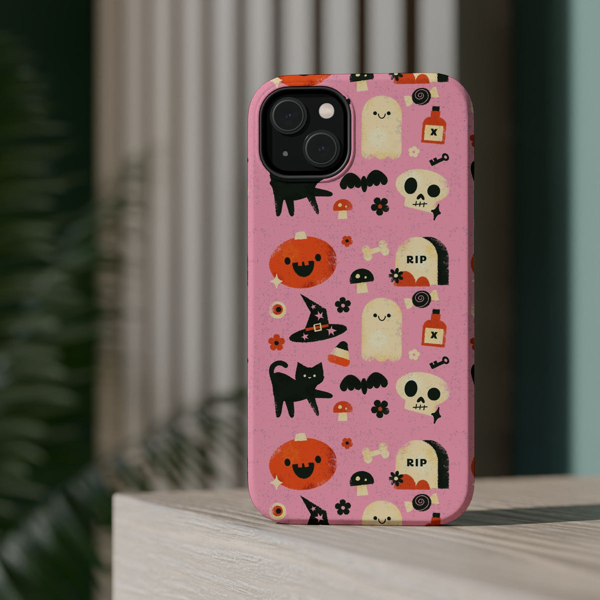 Cute Pink Halloween Magnetic Impact Phone Case — Ghosts, Pumpkins & Skulls