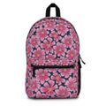 Pink Floral Backpack — Cherry Blossom Pattern School & Travel Bag