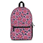 Pink Floral Backpack — Cherry Blossom Pattern School & Travel Bag