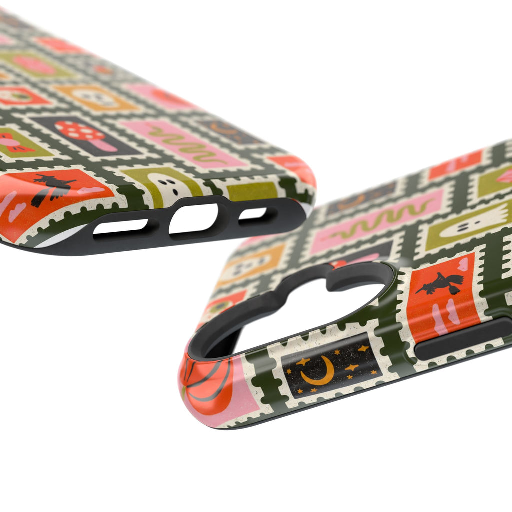 Halloween Stamp Pattern Phone Case — Cute Spooky Icons Magnetic Impact-Resistant Case