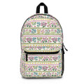 Floral Stripe Backpack — Vintage Botanical Print School & Travel Bag