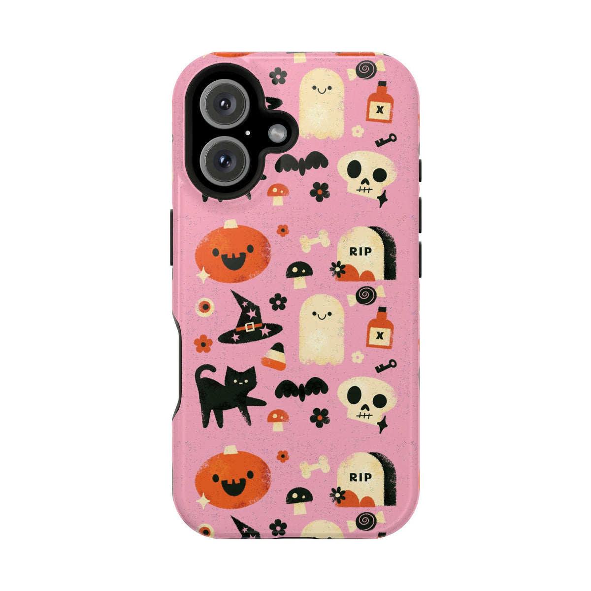 Cute Pink Halloween Magnetic Impact Phone Case — Ghosts, Pumpkins & Skulls
