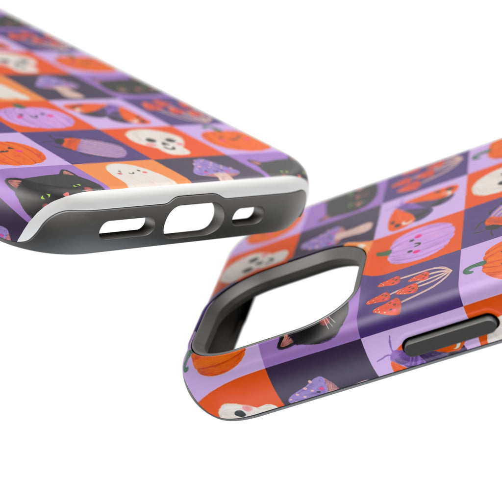 Halloween Pattern Magnetic Impact-Resistant Phone Case — Cute Pumpkins, Cats & Ghosts