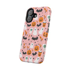 Halloween Cute Pattern Phone Case — Pink Ghosts, Pumpkins & Bats Magnetic Impact-Resistant