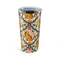 20oz Tiger Pattern Tumbler — Floral Vintage-Inspired Insulated Travel Cup
