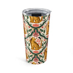 20oz Tiger Pattern Tumbler — Floral Vintage-Inspired Insulated Travel Cup