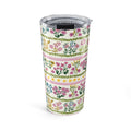 Floral Stripe 20oz Tumbler – Pastel Garden Travel Cup