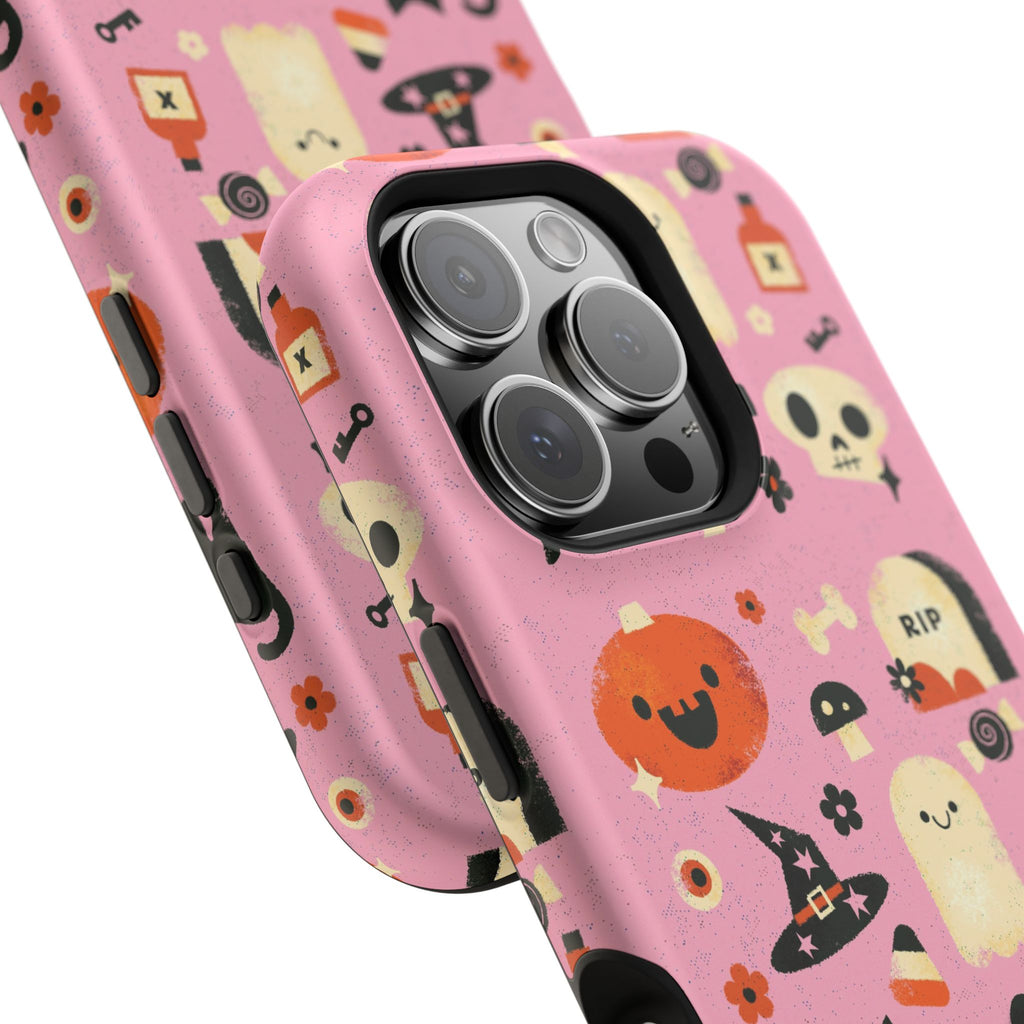 Cute Pink Halloween Magnetic Impact Phone Case — Ghosts, Pumpkins & Skulls