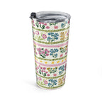 Floral Stripe 20oz Tumbler – Pastel Garden Travel Cup