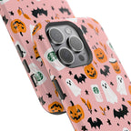 Halloween Cute Pattern Phone Case — Pink Ghosts, Pumpkins & Bats Magnetic Impact-Resistant