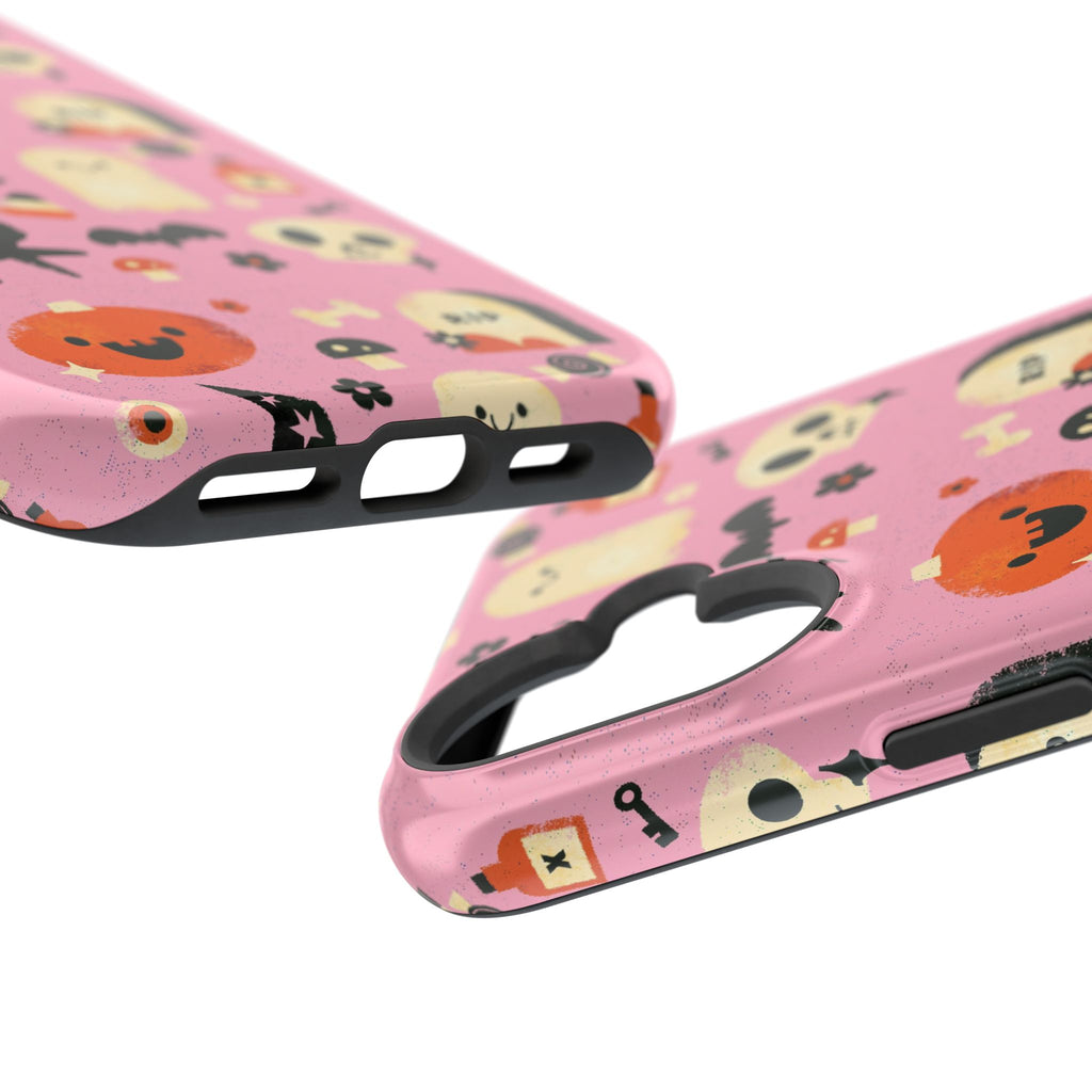 Cute Pink Halloween Magnetic Impact Phone Case — Ghosts, Pumpkins & Skulls