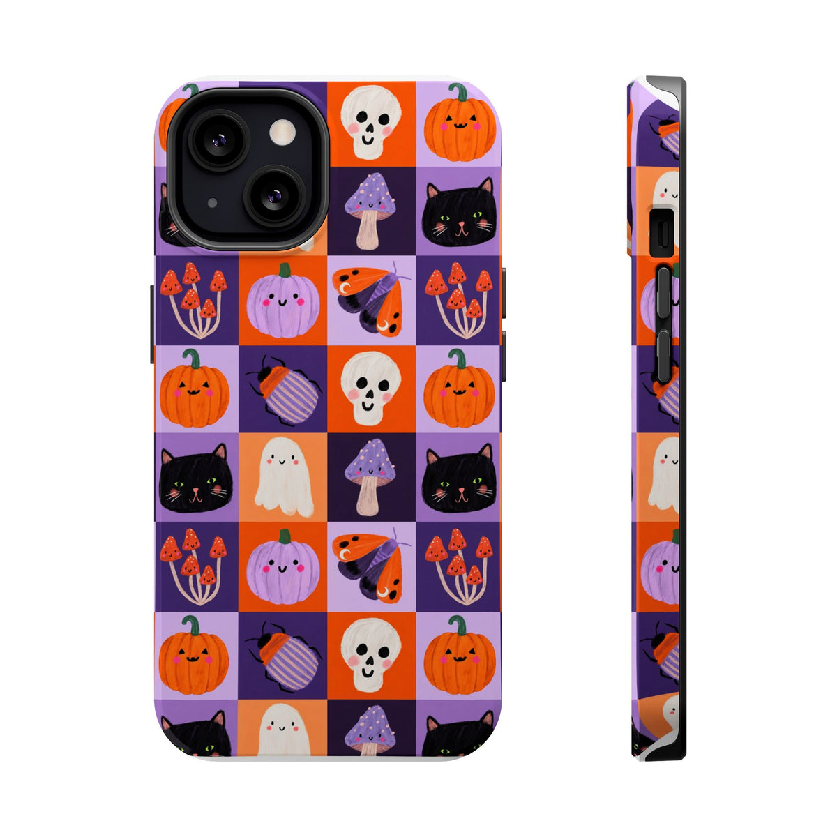 Halloween Pattern Magnetic Impact-Resistant Phone Case — Cute Pumpkins, Cats & Ghosts