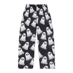 Ghost Print Pajama Pants — Women's Halloween Lounge Pants