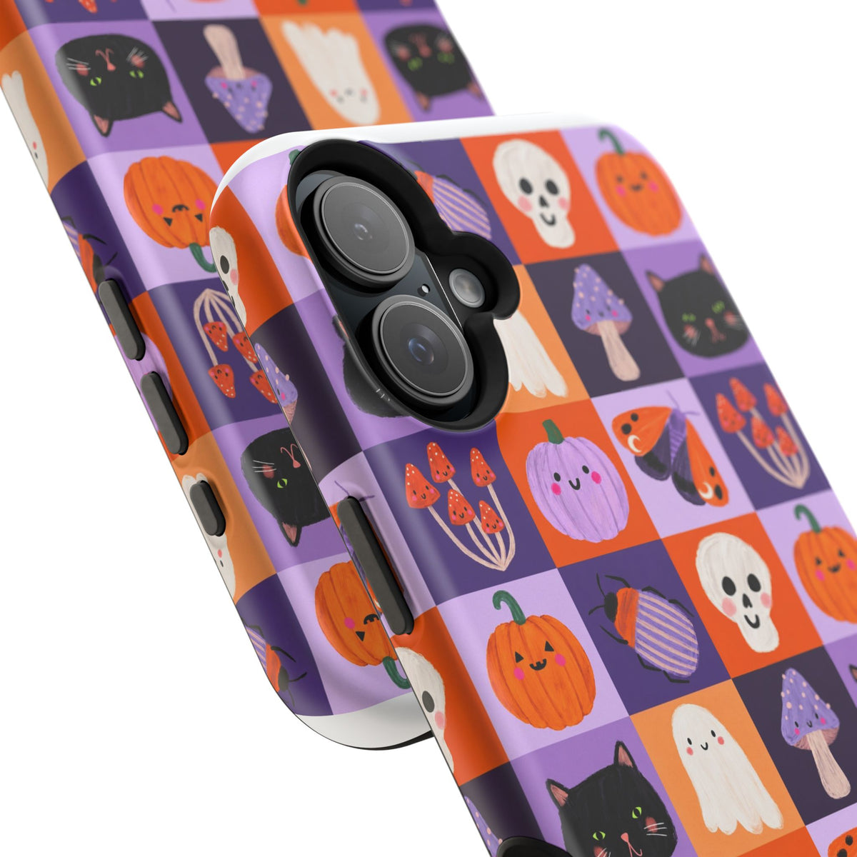 Halloween Pattern Magnetic Impact-Resistant Phone Case — Cute Pumpkins, Cats & Ghosts