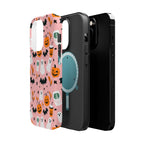 Halloween Cute Pattern Phone Case — Pink Ghosts, Pumpkins & Bats Magnetic Impact-Resistant